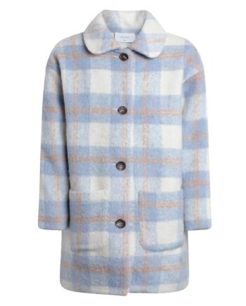 Grunt Jakke Boucle Blue Check Blå Female
