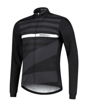 Rogelli Stripe Vinterjakke med Windtex – Sort/Hvid Tilbud!