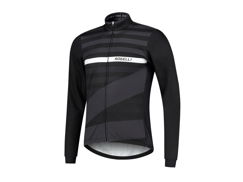 Rogelli Stripe Vinterjakke med Windtex – Sort/Hvid Tilbud!