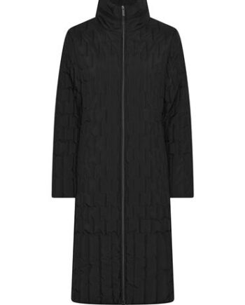 Elegant Lang Vinterjakke i Sort – Klar til Kulden!