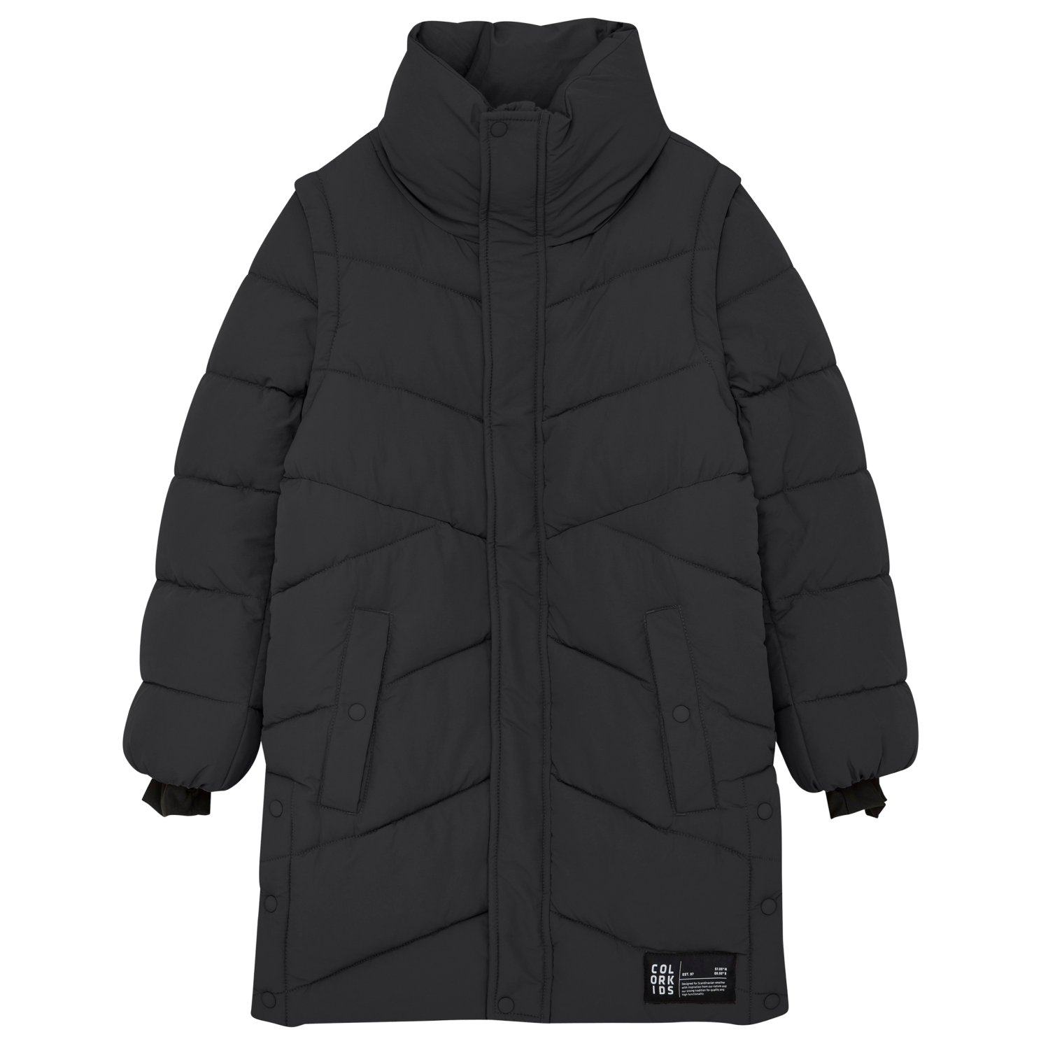 Color Kids Børne Vinterjakke med Aftagelige Ærmer – Udsalg!