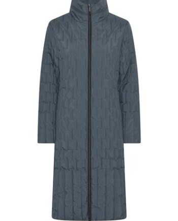 Elegant Lang Vinterjakke i Blå – Ideel til Kolde Dage