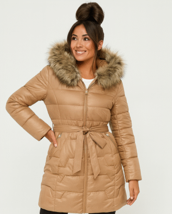 Eksklusiv Beige Vinterjakke med Pelskant – Kun 800 DKK!