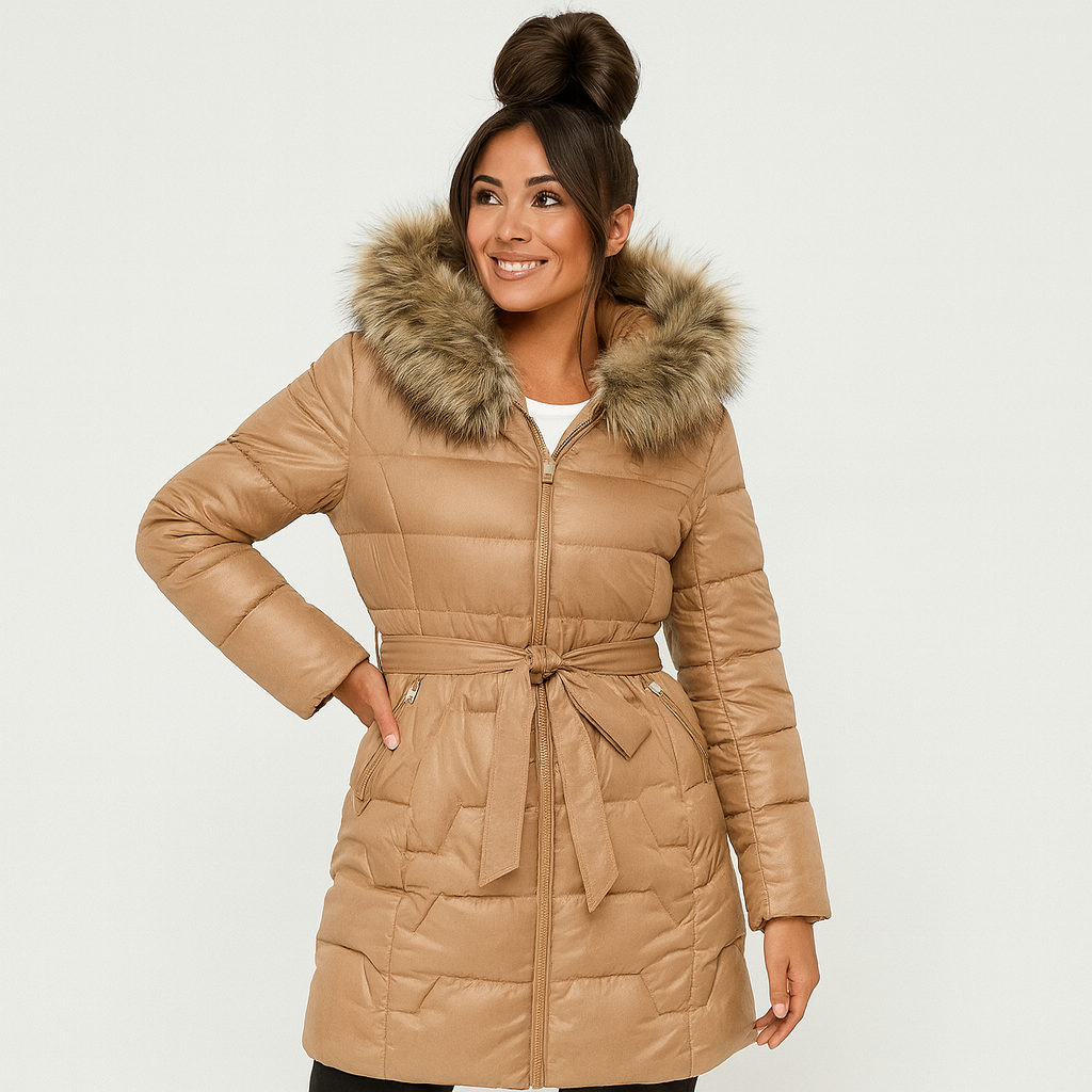 Eksklusiv Beige Vinterjakke med Pelskant – Kun 800 DKK!