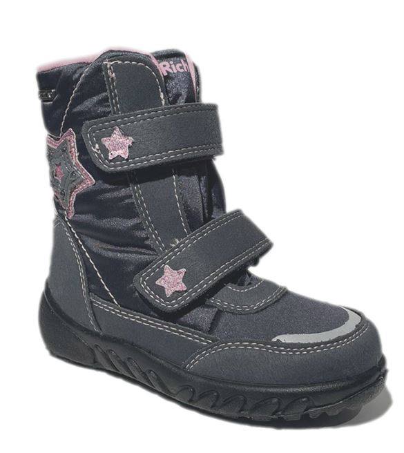 Richter 5106 Vinterstøvler med Blinklys – Grå/Rosa Tilbud!