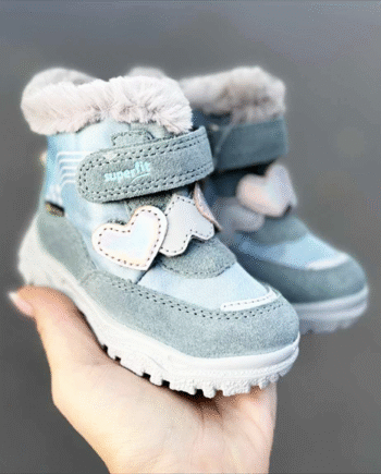 Superfit Pigestøvler i Isblå med Goretex og Pels - Vintertilbud