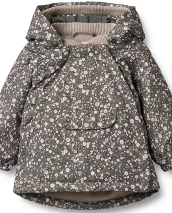 Wheat Vinterjakke Sascha Black Sea Open Flowers Sort