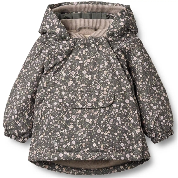 Wheat Vinterjakke Sascha - Sort med Blomsterdesign til 664 DKK