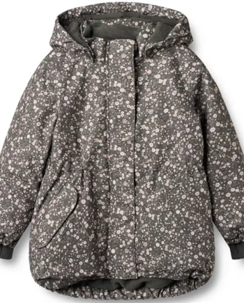 Wheat Vinterjakke Tove Black Sea Open Flowers Sort
